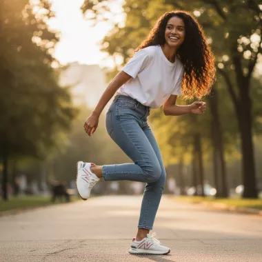 Adidasi dama casual albi cu rosu 30664 N6-2